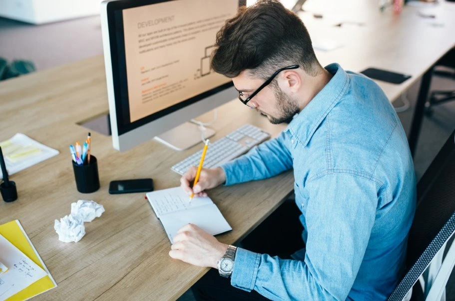 Writer improving content with SEO